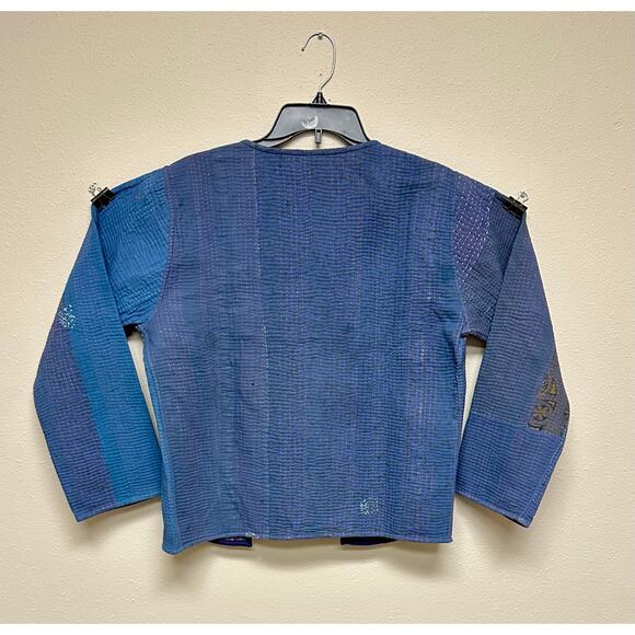 Blink Buy Women Indigo Blue Kantha Handwoven Jacket - Picture 4 of 7